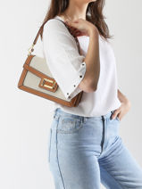 Schoudertas Angele Lancel Bruin angele A13378-vue-porte